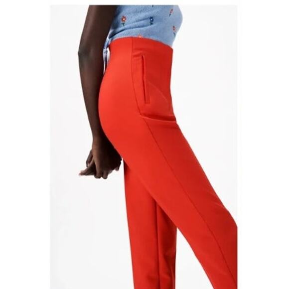 New NWT Zara High Waist Straight Leg Cropped Trouser Pant Size XS - Picture 3 of 16